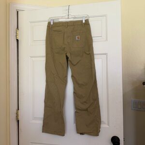 Carhartt Boys Brown Pants Durable Canvas Utility Trousers Adjustable Waist 14